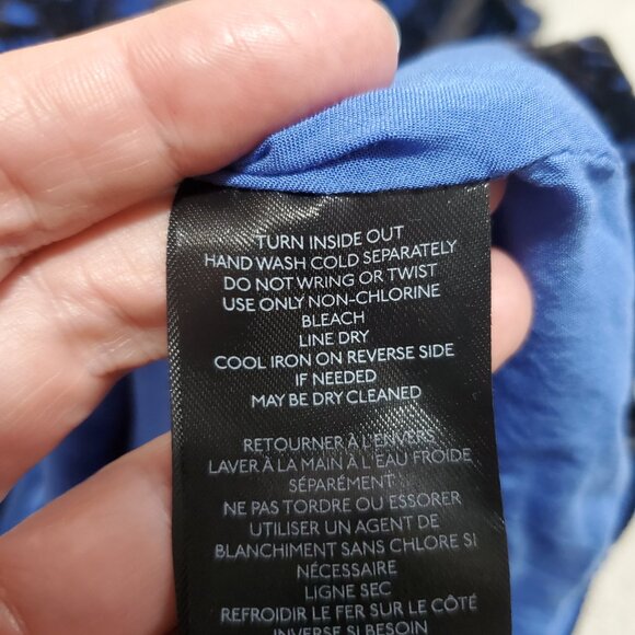 BY ANTHROPOLOGIE Mock-Neck Velvet Mini Dress Open Back Burnout SS Blue Women's 4 - Picture 12 of 16